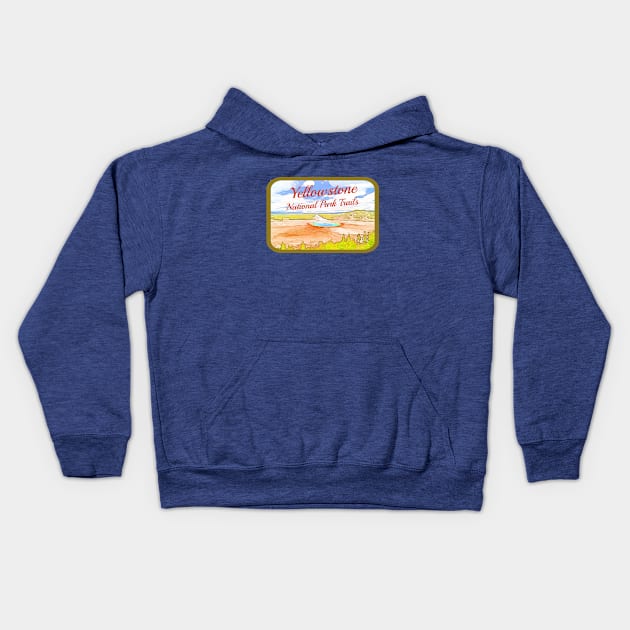 Yellowstone National Park Trails Kids Hoodie by numpdog
